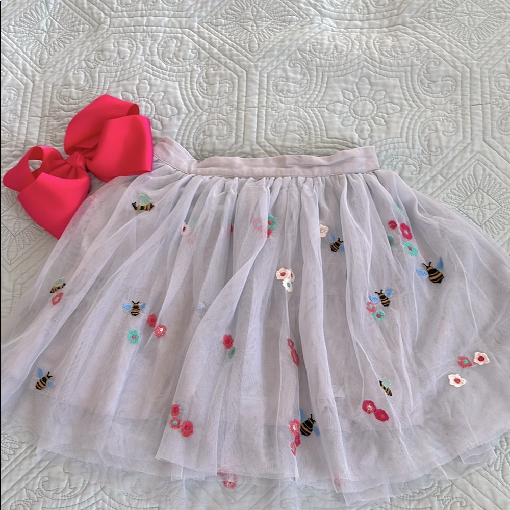 VGUC Peek Embroidered Tulle Skirt - Sz S(6/7)
